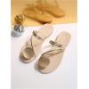 image:imageGORGLITTER Womens Butterfly Metallic Sandals Dressy Sparkly Rhinestone Strappy Toe Ring Slide Flats SandalGold Metal