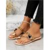 image:imageGORGLITTER Womens Butterfly Metallic Sandals Dressy Sparkly Rhinestone Strappy Toe Ring Slide Flats SandalHeart Gold