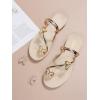 image:imageGORGLITTER Womens Butterfly Metallic Sandals Dressy Sparkly Rhinestone Strappy Toe Ring Slide Flats SandalRose Gold