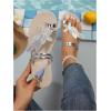 image:imageGORGLITTER Womens Butterfly Metallic Sandals Dressy Sparkly Rhinestone Strappy Toe Ring Slide Flats SandalSilver