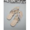 image:imageGORGLITTER Womens Butterfly Metallic Sandals Dressy Sparkly Rhinestone Strappy Toe Ring Slide Flats SandalSilver