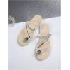 image:imageGORGLITTER Womens Butterfly Metallic Sandals Dressy Sparkly Rhinestone Strappy Toe Ring Slide Flats SandalSilver Green
