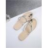 image:imageGORGLITTER Womens Butterfly Metallic Sandals Dressy Sparkly Rhinestone Strappy Toe Ring Slide Flats SandalSilver Green