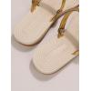 image:imageGORGLITTER Womens Butterfly Metallic Sandals Dressy Sparkly Rhinestone Strappy Toe Ring Slide Flats SandalYellow Gold