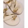 image:imageGORGLITTER Womens Butterfly Metallic Sandals Dressy Sparkly Rhinestone Strappy Toe Ring Slide Flats SandalYellow Gold