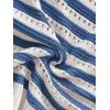 image:imageGORGLITTER Womens Crochet Sets Beach Vacation Hawaiian 2 Piece Going Out Outfits Striped Tie Front Top and Shorts SetBlue and White