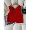 image:imageGORGLITTER Womens Cute Tank Tops Trendy Spring Summer Vacation Going Out Outfits Bow Backless Sleeveless Knit Vest TopsRed and Black
