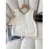 image:imageGORGLITTER Womens Cute Tank Tops Trendy Spring Summer Vacation Going Out Outfits Bow Backless Sleeveless Knit Vest TopsWhite