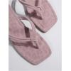 image:imageGORGLITTER Womens Flip Flops Flat Sandals Dressy Metallic Square Toe Thong Vacation Summer Weeding Slides SandalsSolid Pink
