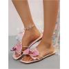 image:imageGORGLITTER Womens Flower Flat Sandals Cute Square Toe Flip Flops Thong Dressy Vacation Summer 2026 Slides ShoesPink Florals