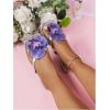 image:imageGORGLITTER Womens Flower Flat Sandals Cute Square Toe Flip Flops Thong Dressy Vacation Summer 2026 Slides ShoesSilver