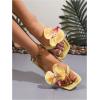 image:imageGORGLITTER Womens Flower Flat Sandals Cute Square Toe Flip Flops Thong Dressy Vacation Summer 2026 Slides ShoesYellow Flower
