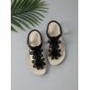image:imageGORGLITTER Womens Flower Flat Sandals Wedding Sandals for Bride TStrap Thongs Open Toe Summer Beach ShoesBlack