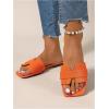 image:imageGORGLITTER Womens Gold Flats Sandals Trendy Strappy Summer Beach Vacation Square Open Toe H Band Slide Sandals 2026Light Orange