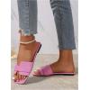 image:imageGORGLITTER Womens Gold Flats Sandals Trendy Strappy Summer Beach Vacation Square Open Toe H Band Slide Sandals 2026Pink