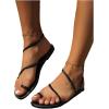 image:imageGORGLITTER Womens Gold Strappy Flat Sandals Dressy Metallic Thong Flip Flops Summer Beach Vacation Slippers Shoes 2026Black Braided