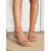 image:imageGORGLITTER Womens Gold Strappy Flat Sandals Dressy Metallic Thong Flip Flops Summer Beach Vacation Slippers Shoes 2026Khaki