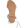 image:imageGORGLITTER Womens Lace Up Gladiator Sandals Ruffle Trim Strappy Flat Sandals Casual Tie Up Ankle Strap SandalsBeige