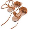 image:imageGORGLITTER Womens Lace Up Gladiator Sandals Ruffle Trim Strappy Flat Sandals Casual Tie Up Ankle Strap SandalsBrown