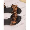 image:imageGORGLITTER Womens Lace Up Gladiator Sandals Ruffle Trim Strappy Flat Sandals Casual Tie Up Ankle Strap SandalsBrown Ruffle