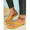 image:imageGORGLITTER Womens Leather Flip Flops Braided Summer Sandals Open Toe Thong Comfortable Slides Beach Vacation ShoesYellow