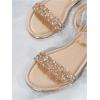 image:imageGORGLITTER Womens Metallic Sparkly Flat Sandals Dressy Summer Ankle Strap Open Toe Bridal Wedding Dress ShoesChampagne