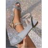 image:imageGORGLITTER Womens Metallic Sparkly Flat Sandals Dressy Summer Ankle Strap Open Toe Bridal Wedding Dress ShoesSilver