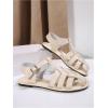 image:imageGORGLITTER Womens Mexicanos Huaraches Sandals Closed Toe Slingback Ankle Strap Flats Sandals Vacation Walking ShoesBeige