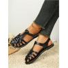image:imageGORGLITTER Womens Mexicanos Huaraches Sandals Closed Toe Slingback Ankle Strap Flats Sandals Vacation Walking ShoesBlack