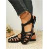 image:imageGORGLITTER Womens Mexicanos Huaraches Sandals Closed Toe Slingback Ankle Strap Flats Sandals Vacation Walking ShoesBlack