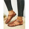 image:imageGORGLITTER Womens Mexicanos Huaraches Sandals Closed Toe Slingback Ankle Strap Flats Sandals Vacation Walking ShoesRust Brown