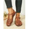 image:imageGORGLITTER Womens Mexicanos Huaraches Sandals Closed Toe Slingback Ankle Strap Flats Sandals Vacation Walking ShoesRust Brown