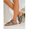 image:imageGORGLITTER Womens Rainbow Dressy Flat Sandals Trendy 2026 Vacation Beach Open Toe Thong Sandals Summer SlidesGreen