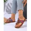 image:imageGORGLITTER Womens Rainbow Dressy Flat Sandals Trendy 2026 Vacation Beach Open Toe Thong Sandals Summer SlidesHot Pink