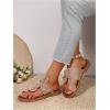 image:imageGORGLITTER Womens Rainbow Dressy Flat Sandals Trendy 2026 Vacation Beach Open Toe Thong Sandals Summer SlidesKhaki Thong