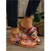 image:imageGORGLITTER Womens Rainbow Dressy Flat Sandals Trendy 2026 Vacation Beach Open Toe Thong Sandals Summer SlidesMulticolor