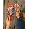 image:imageGORGLITTER Womens Rainbow Dressy Flat Sandals Trendy 2026 Vacation Beach Open Toe Thong Sandals Summer SlidesMulticolor