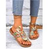 image:imageGORGLITTER Womens Rainbow Dressy Flat Sandals Trendy 2026 Vacation Beach Open Toe Thong Sandals Summer SlidesMulticolor B