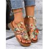 image:imageGORGLITTER Womens Rainbow Dressy Flat Sandals Trendy 2026 Vacation Beach Open Toe Thong Sandals Summer SlidesMulticolor B