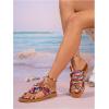 image:imageGORGLITTER Womens Rainbow Dressy Flat Sandals Trendy 2026 Vacation Beach Open Toe Thong Sandals Summer SlidesMulticolored