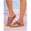 image:imageGORGLITTER Womens Rainbow Dressy Flat Sandals Trendy 2026 Vacation Beach Open Toe Thong Sandals Summer SlidesMulticolored
