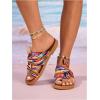 image:imageGORGLITTER Womens Rainbow Dressy Flat Sandals Trendy 2026 Vacation Beach Open Toe Thong Sandals Summer SlidesMulticolored