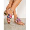 image:imageGORGLITTER Womens Rainbow Dressy Flat Sandals Trendy 2026 Vacation Beach Open Toe Thong Sandals Summer SlidesPink