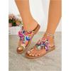 image:imageGORGLITTER Womens Rainbow Dressy Flat Sandals Trendy 2026 Vacation Beach Open Toe Thong Sandals Summer SlidesPink Multicolored