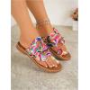 image:imageGORGLITTER Womens Rainbow Dressy Flat Sandals Trendy 2026 Vacation Beach Open Toe Thong Sandals Summer SlidesPink Multicolored
