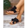 image:imageGORGLITTER Womens Rainbow Dressy Flat Sandals Trendy 2026 Vacation Beach Open Toe Thong Sandals Summer SlidesSolid Black