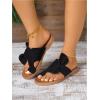 image:imageGORGLITTER Womens Rainbow Dressy Flat Sandals Trendy 2026 Vacation Beach Open Toe Thong Sandals Summer SlidesSolid Black
