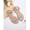 image:imageGORGLITTER Womens Rhinestone Flat Sandals Dressy Glitter Open Toe Sparkly Dress Summer Beach 2026 Slides ShosesBeige