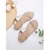 image:imageGORGLITTER Womens Rhinestone Flat Sandals Dressy Glitter Open Toe Sparkly Dress Summer Beach 2026 Slides ShosesBeige