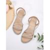 image:imageGORGLITTER Womens Rhinestone Flat Sandals Dressy Glitter Open Toe Sparkly Dress Summer Beach 2026 Slides ShosesBeige